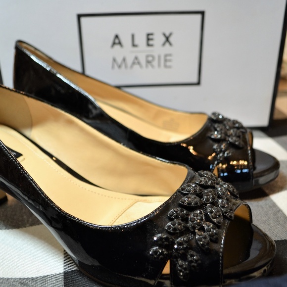 Alex Marie Shoes - Black Rhinestone 2 1/4" Heel